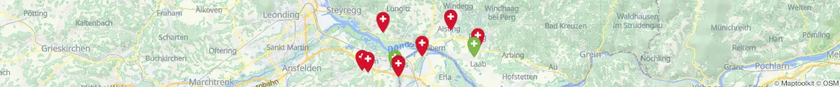 Kartenansicht für Apotheken-Notdienste in der Nähe von Mauthausen (Perg, Oberösterreich)
